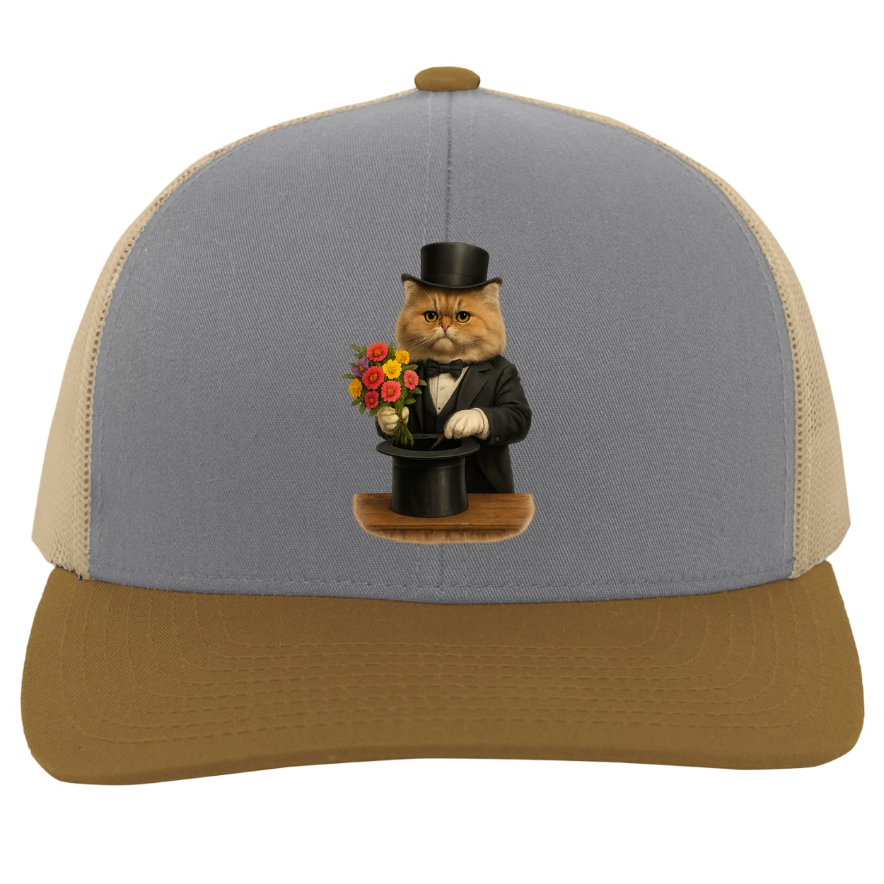 104C Trucker Snap Back - Heather/Beige/Amber