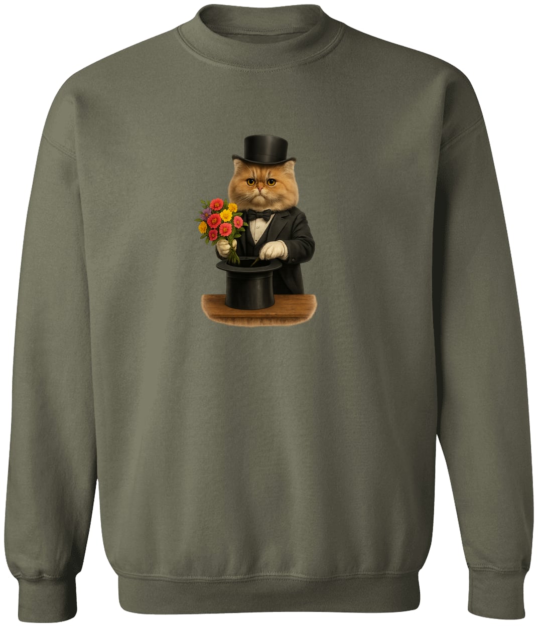 G180 Gildan Crewneck Pullover Sweatshirt - Military Green