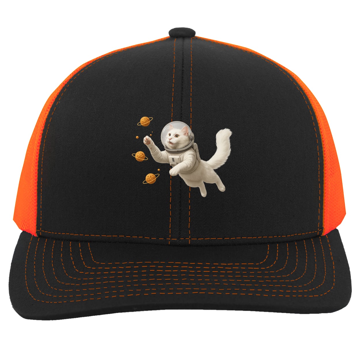 104C Trucker Snap Back - Black/Neon Orange