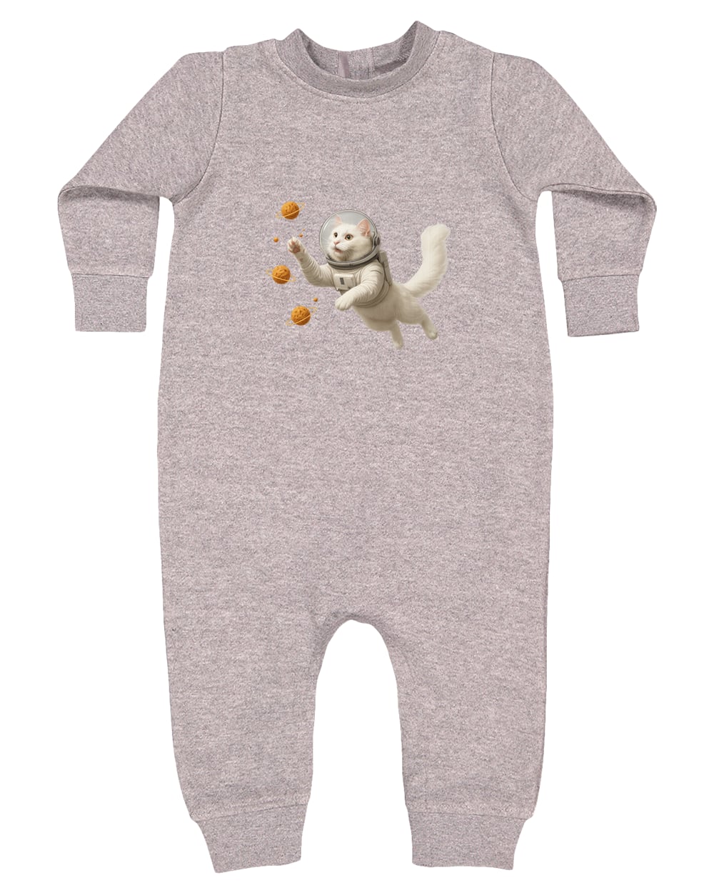 4447 Rabbit Skins Infant Fleece One-Piece Bodysuit - Heather Grey