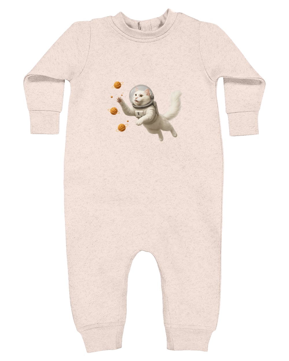 4447 Rabbit Skins Infant Fleece One-Piece Bodysuit - Natural Heather