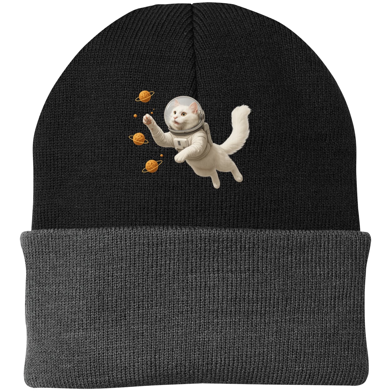 CP90 Port & Company Knit Beanie - Black/Gray