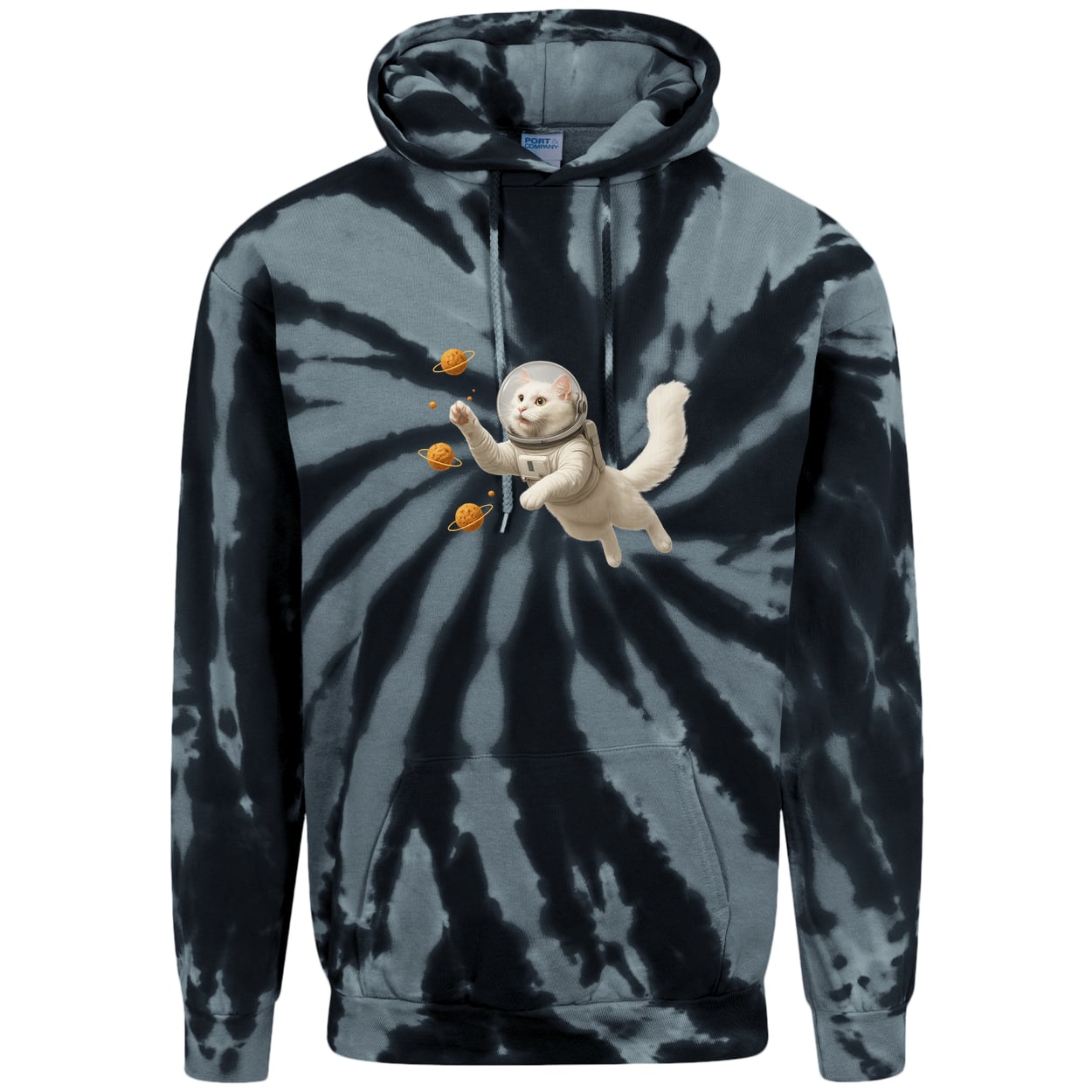 PC146 Port & Company Adult Tie-Dye Pullover Hoodie - Black