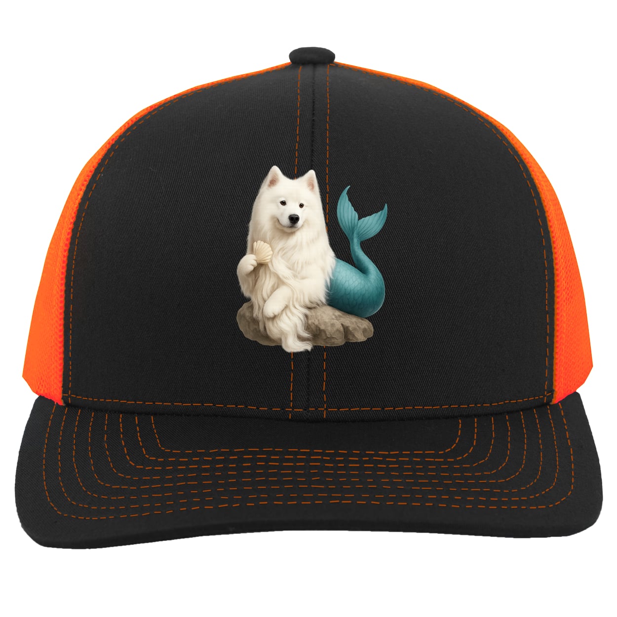 104C Trucker Snap Back - Black/Neon Orange