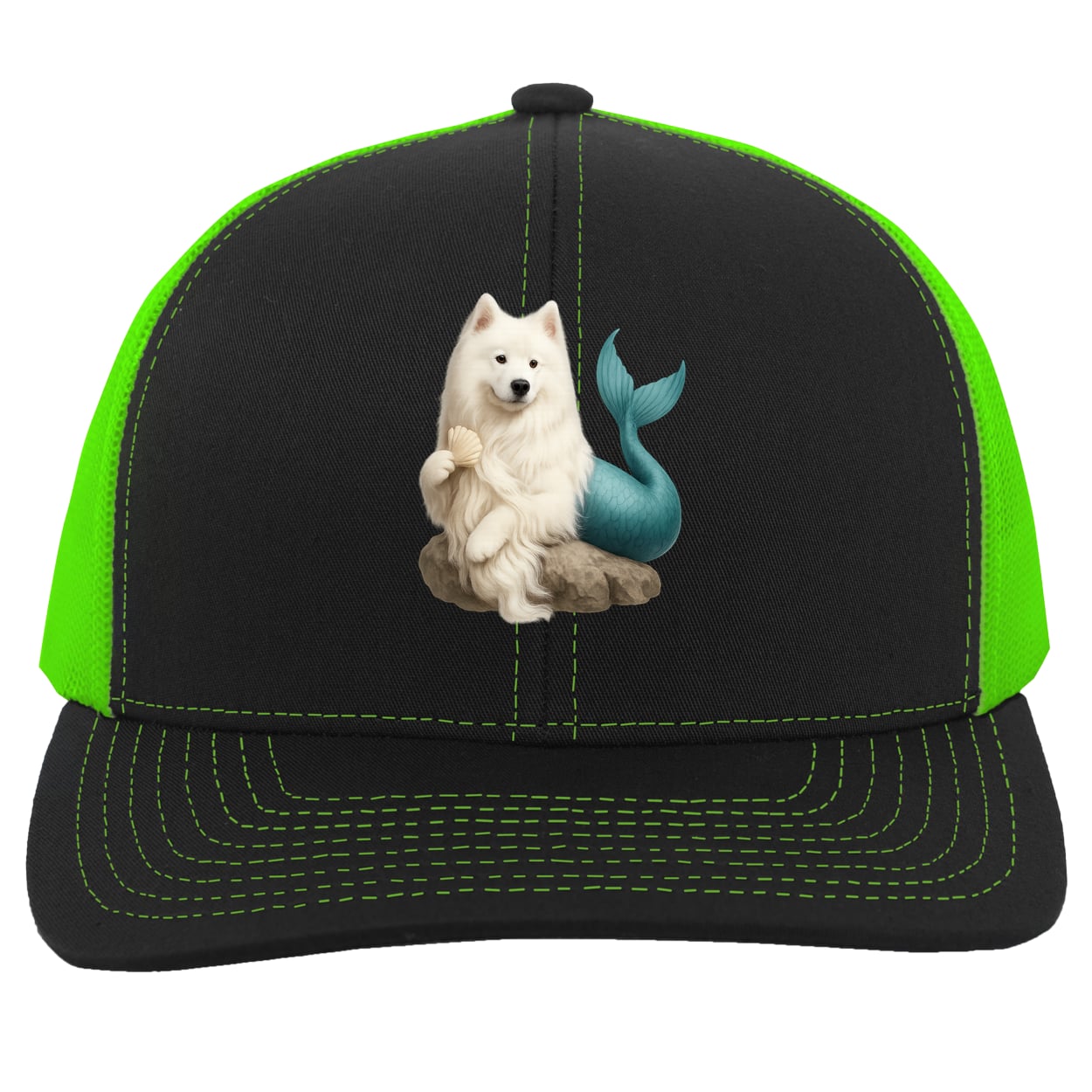 104C Trucker Snap Back - Black/Neon Green