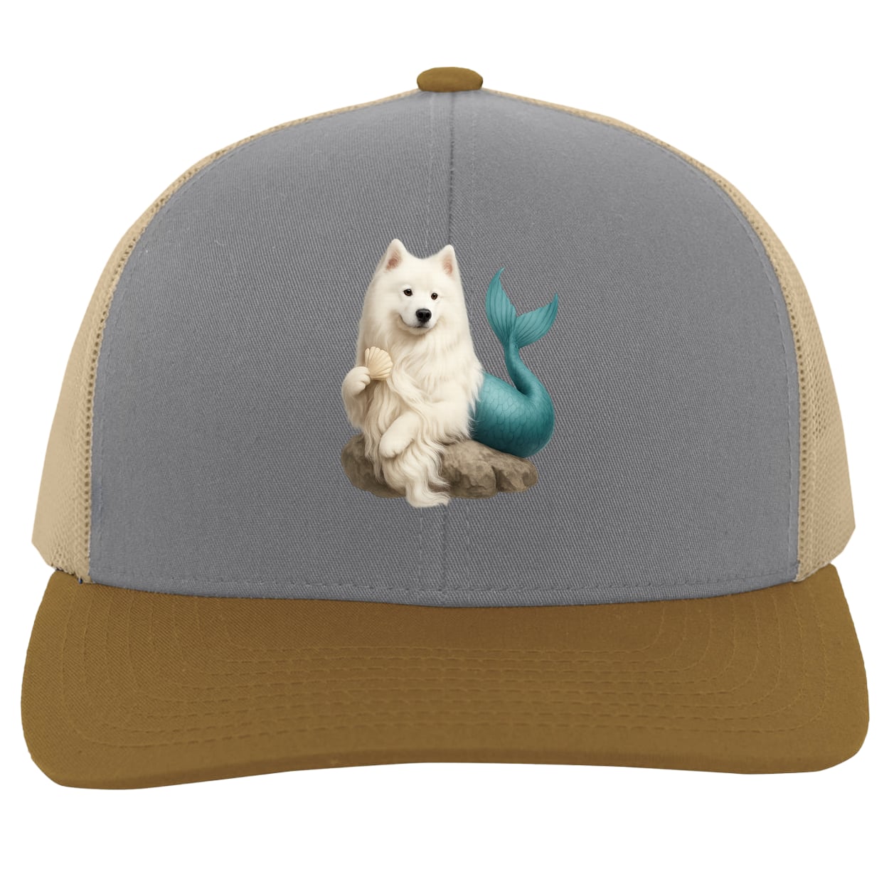 104C Trucker Snap Back - Heather/Beige/Amber
