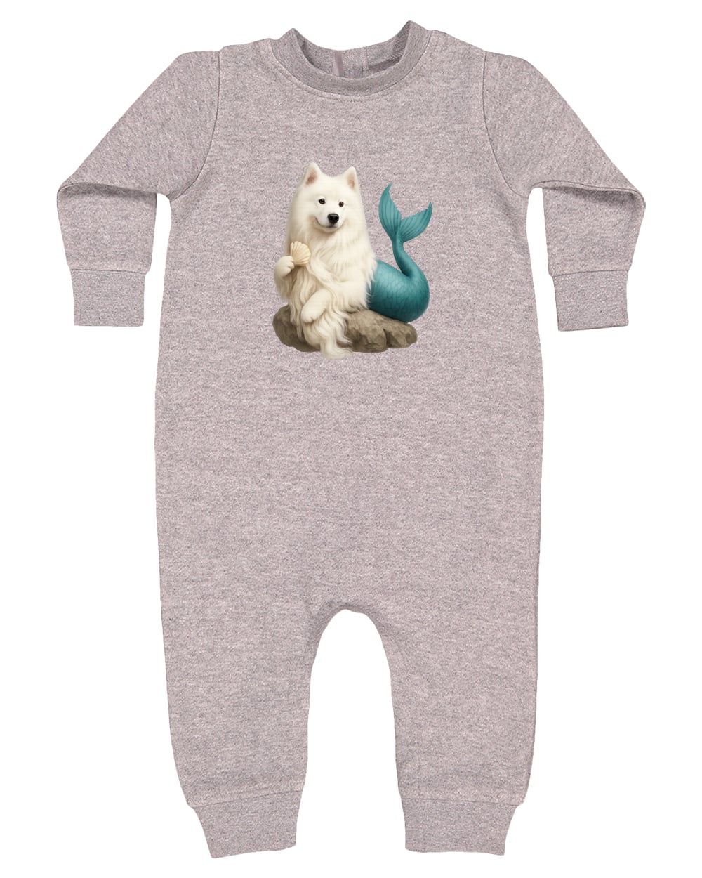 4447 Rabbit Skins Infant Fleece One-Piece Bodysuit - Heather Grey