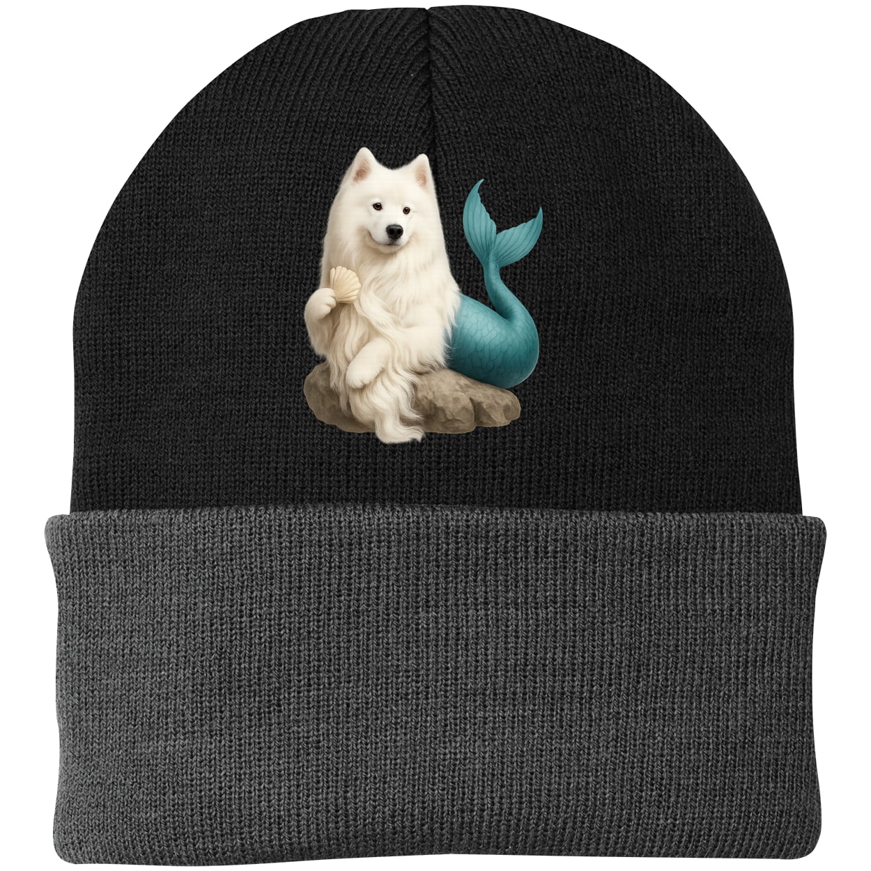 CP90 Port & Company Knit Beanie - Black/Gray