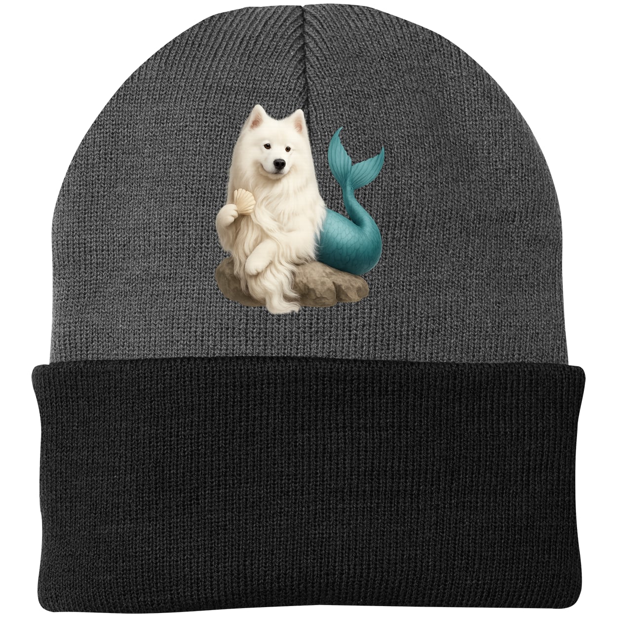 CP90 Port & Company Knit Beanie - Athletic Oxford/Black