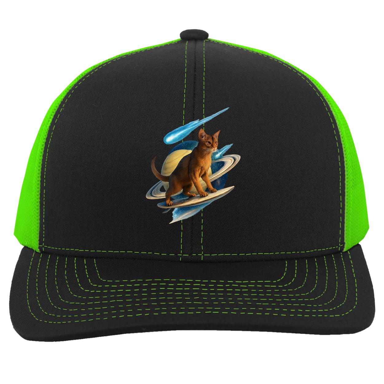 104C Trucker Snap Back - Black/Neon Green