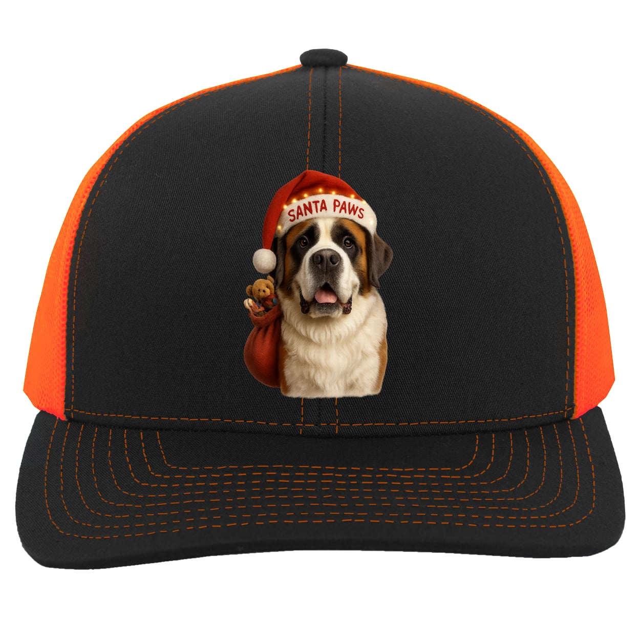 104C Trucker Snap Back - Black/Neon Orange