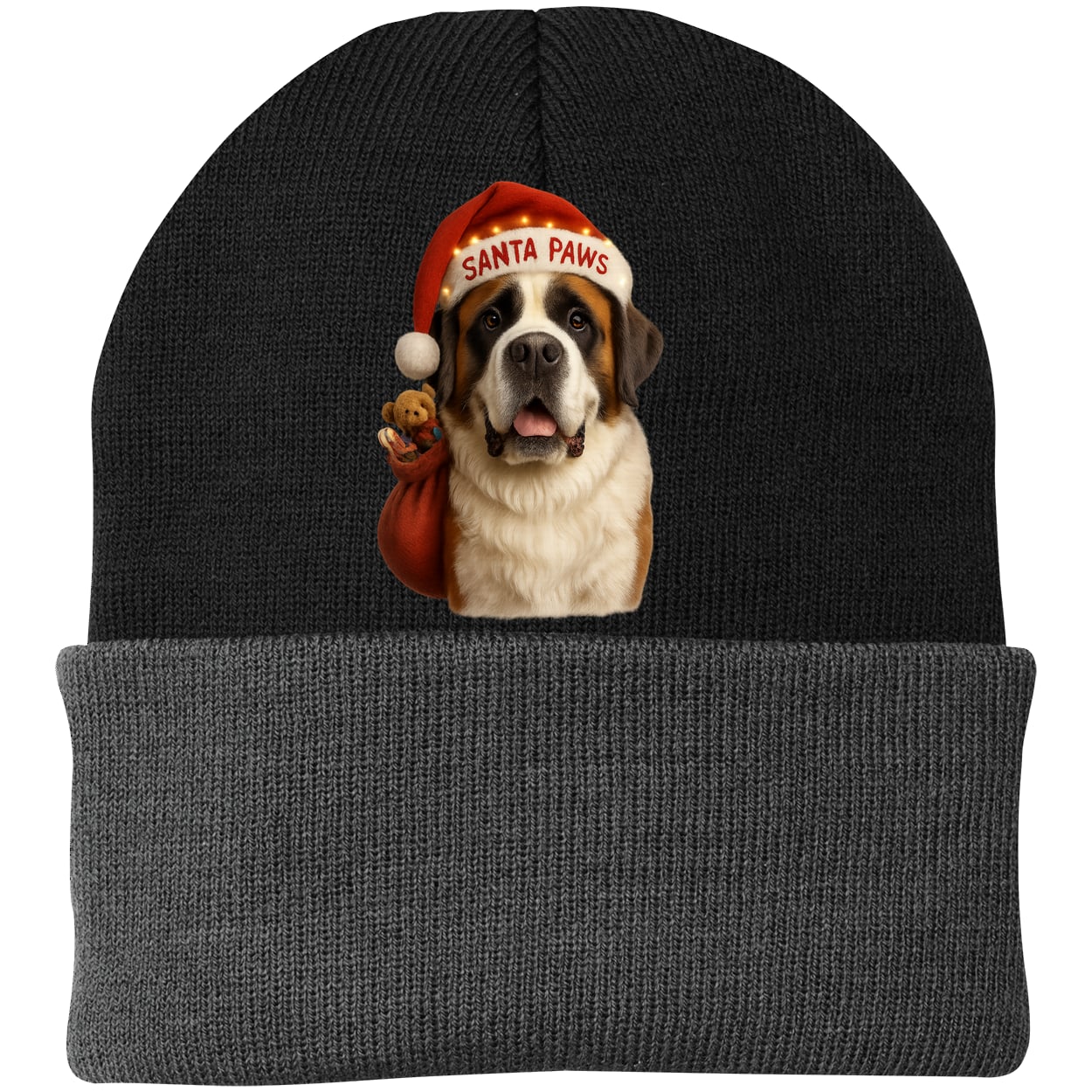 CP90 Port & Company Knit Beanie - Black/Gray