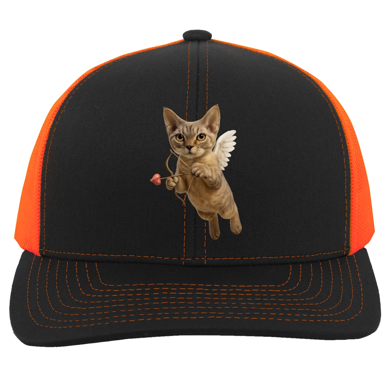 104C Trucker Snap Back - Black/Neon Orange