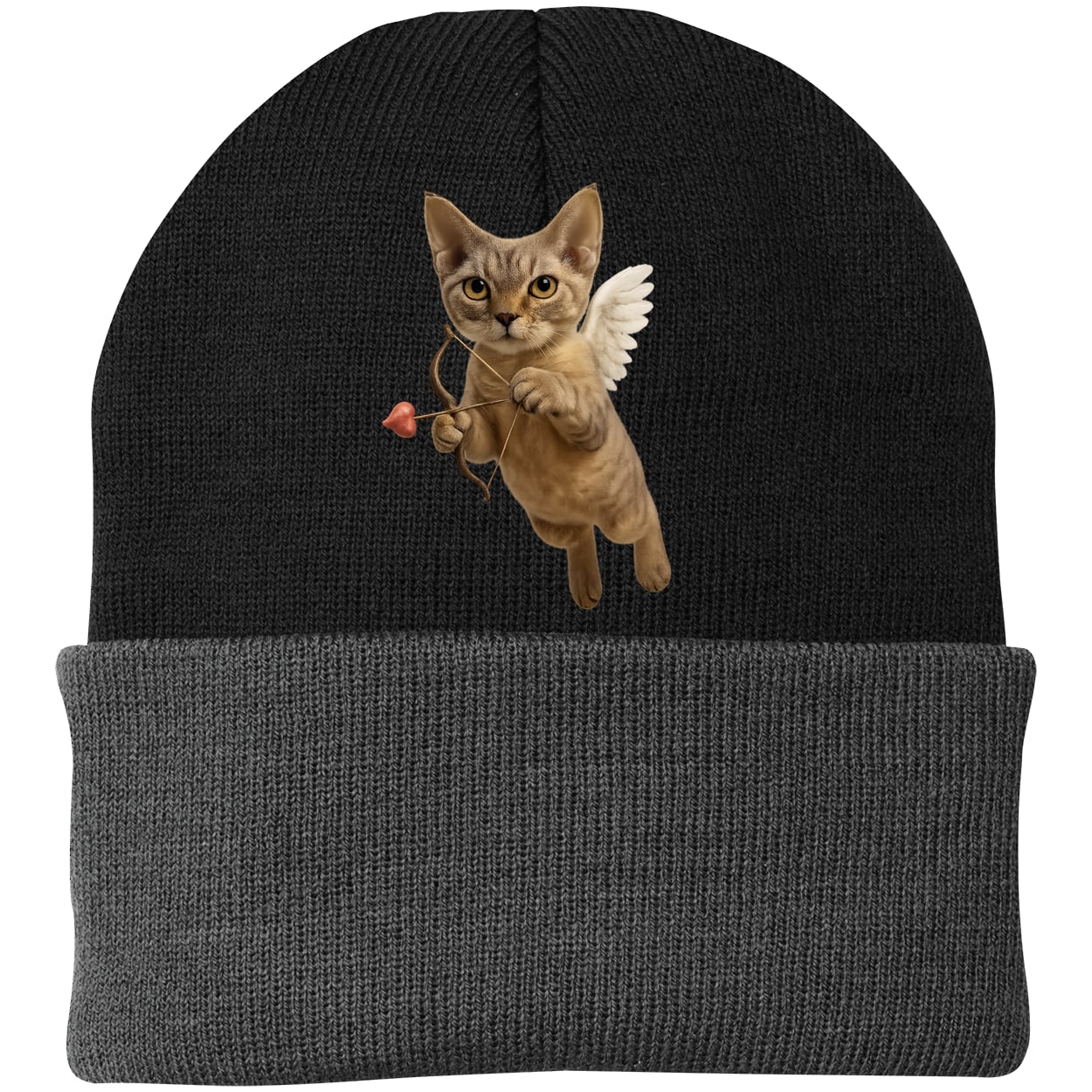 CP90 Port & Company Knit Beanie - Black/Gray