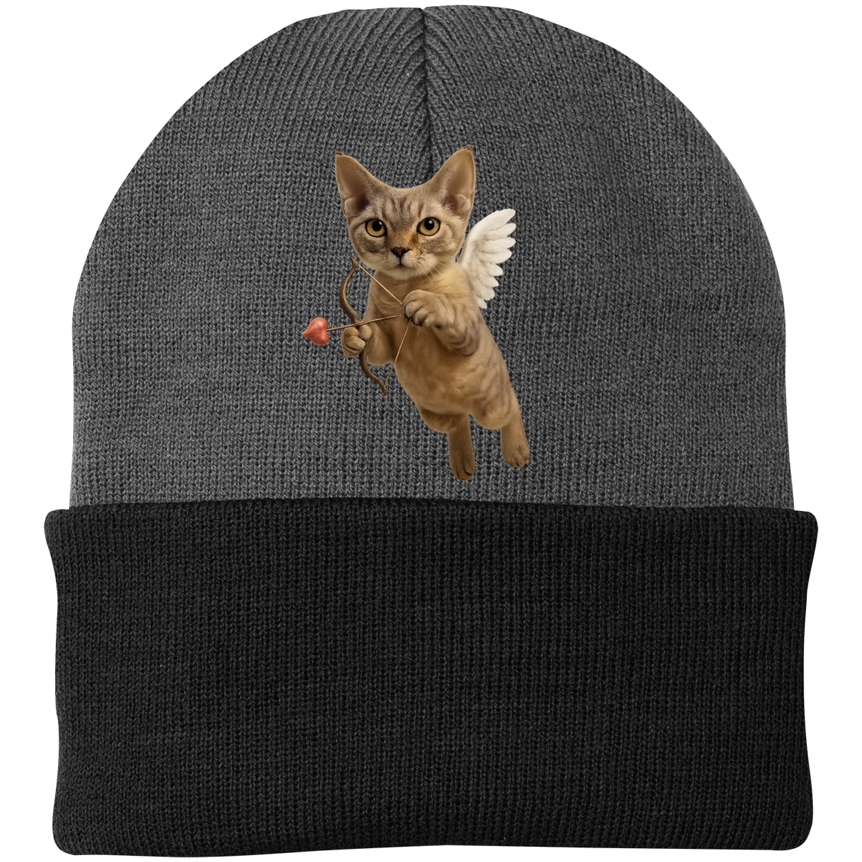 CP90 Port & Company Knit Beanie - Athletic Oxford/Black