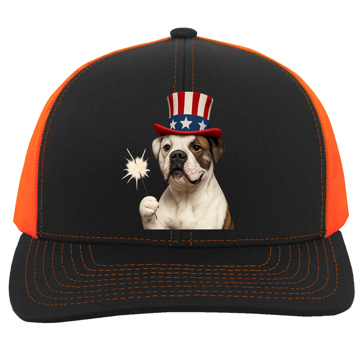 104C Trucker Snap Back - Black/Neon Orange