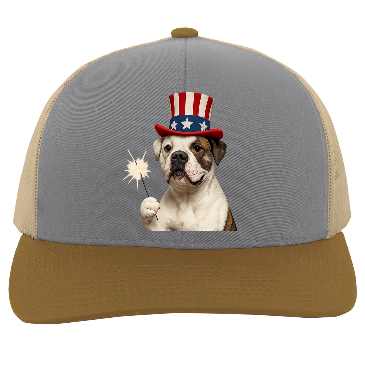 104C Trucker Snap Back - Heather/Beige/Amber