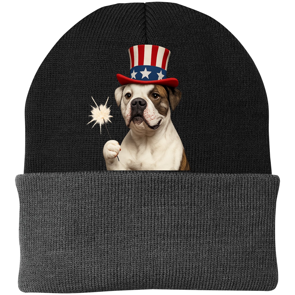 CP90 Port & Company Knit Beanie - Black/Gray