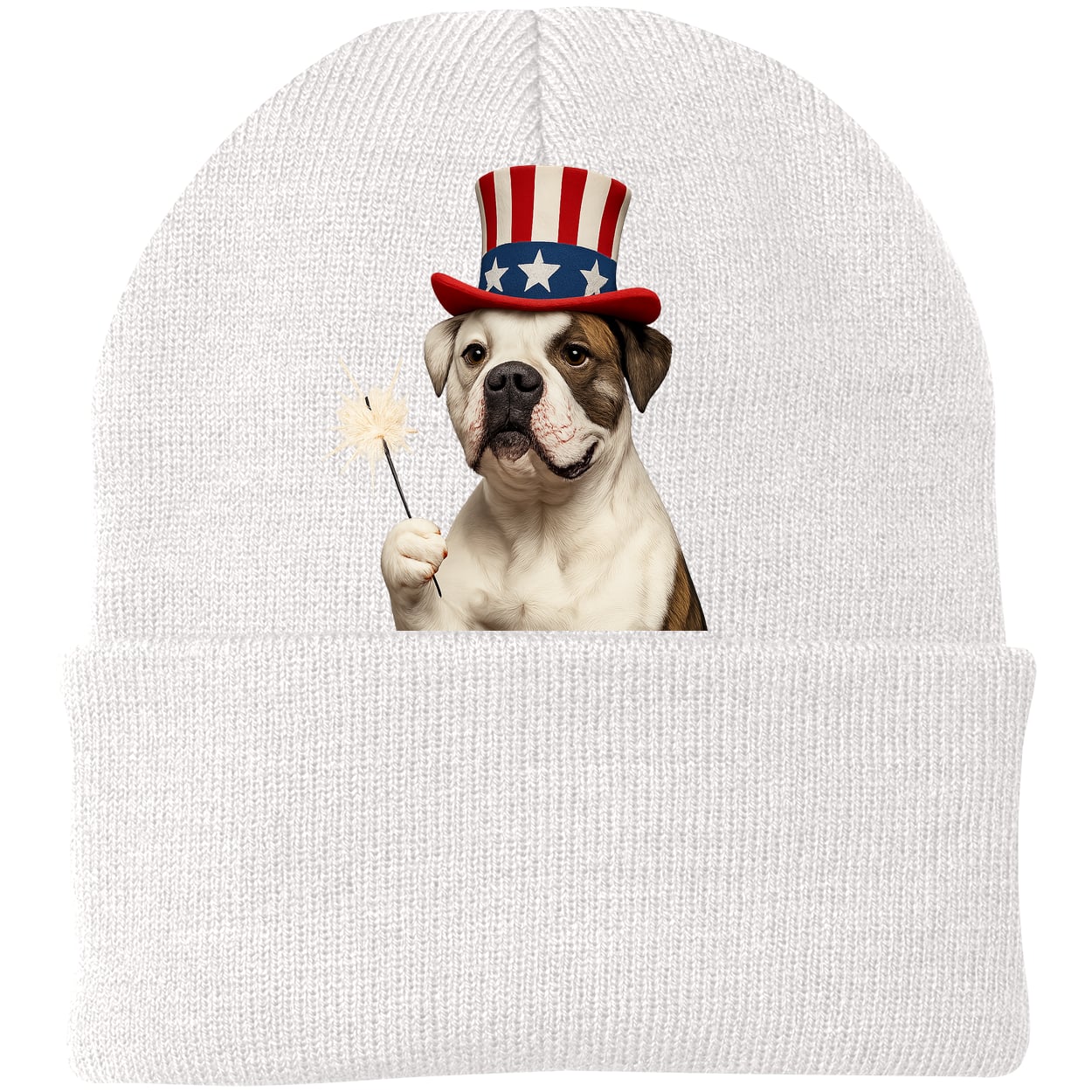 CP90 Port & Company Knit Beanie - White