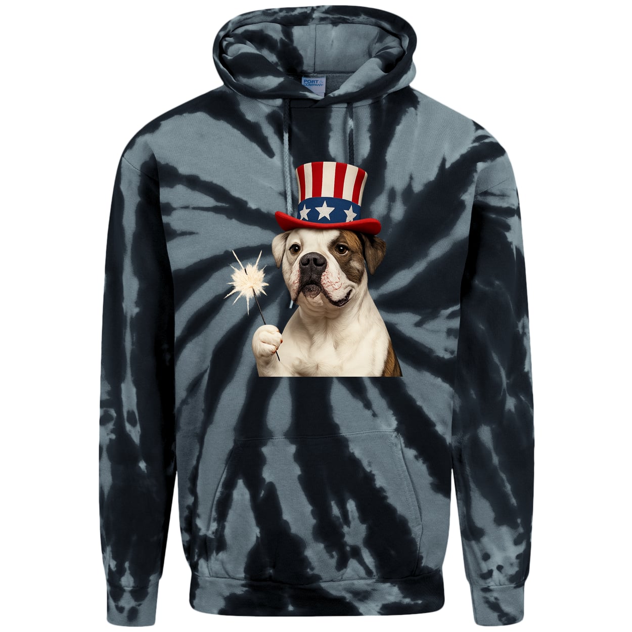 PC146 Port & Company Adult Tie-Dye Pullover Hoodie - Black