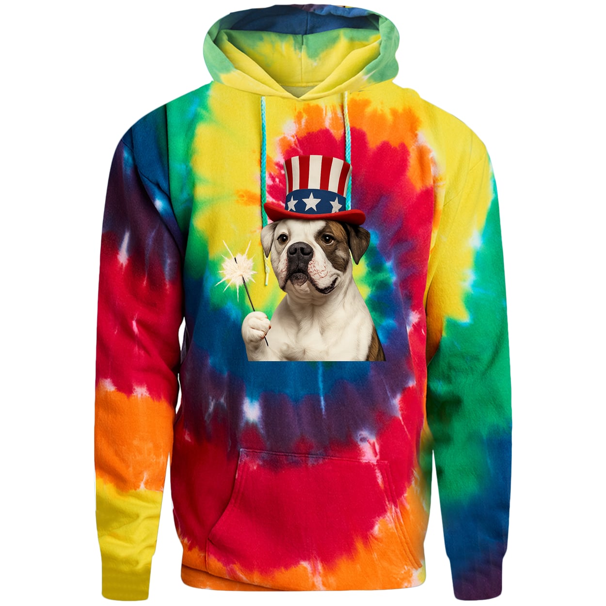 PC146 Port & Company Adult Tie-Dye Pullover Hoodie - Rainbow