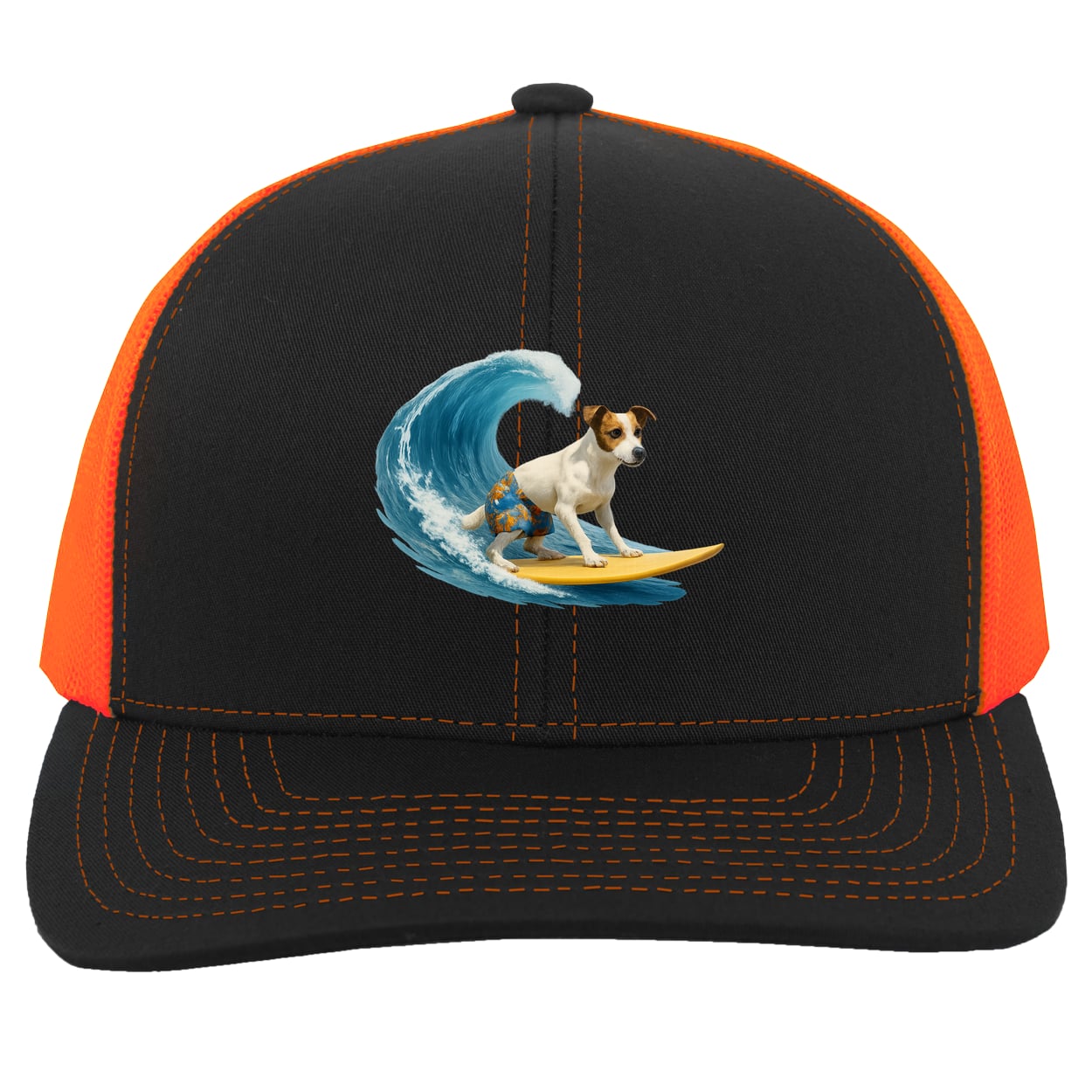 104C Trucker Snap Back - Black/Neon Orange