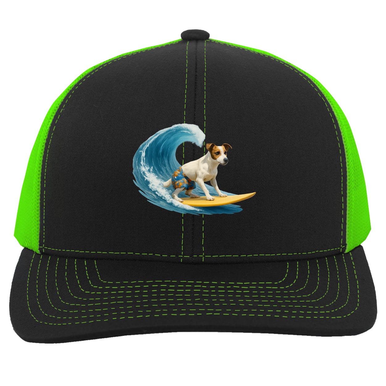 104C Trucker Snap Back - Black/Neon Green