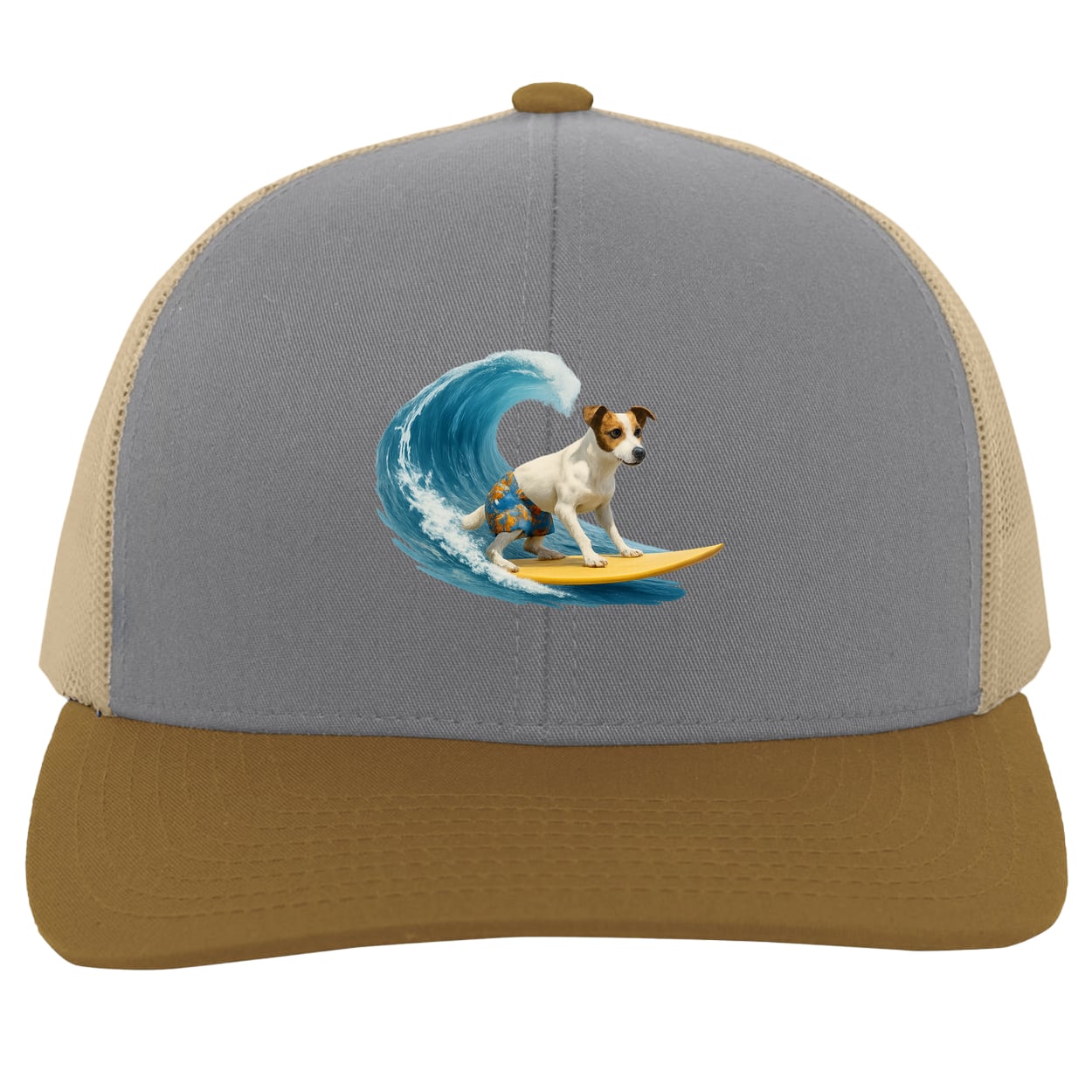 104C Trucker Snap Back - Heather/Beige/Amber