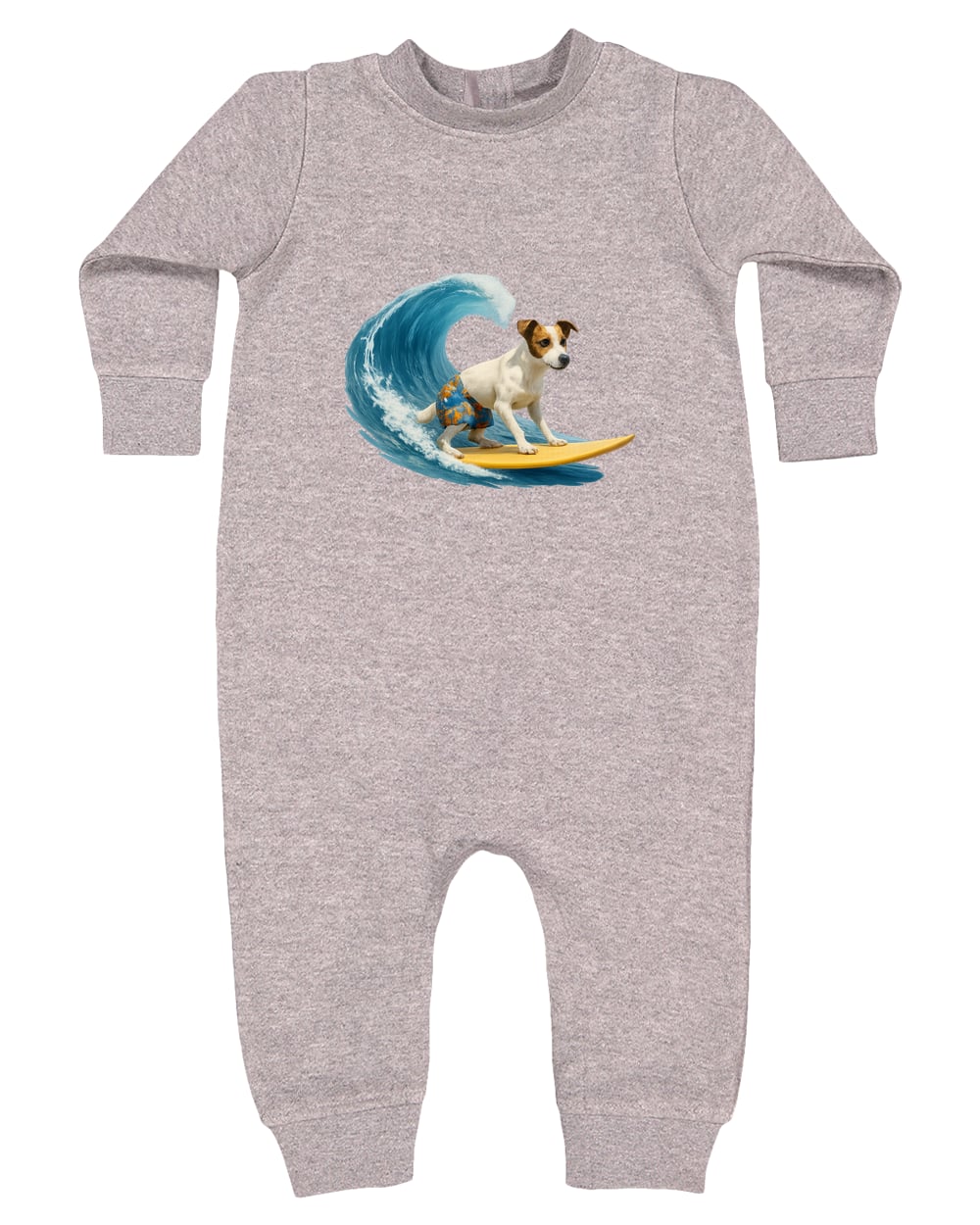 4447 Rabbit Skins Infant Fleece One-Piece Bodysuit - Heather Grey