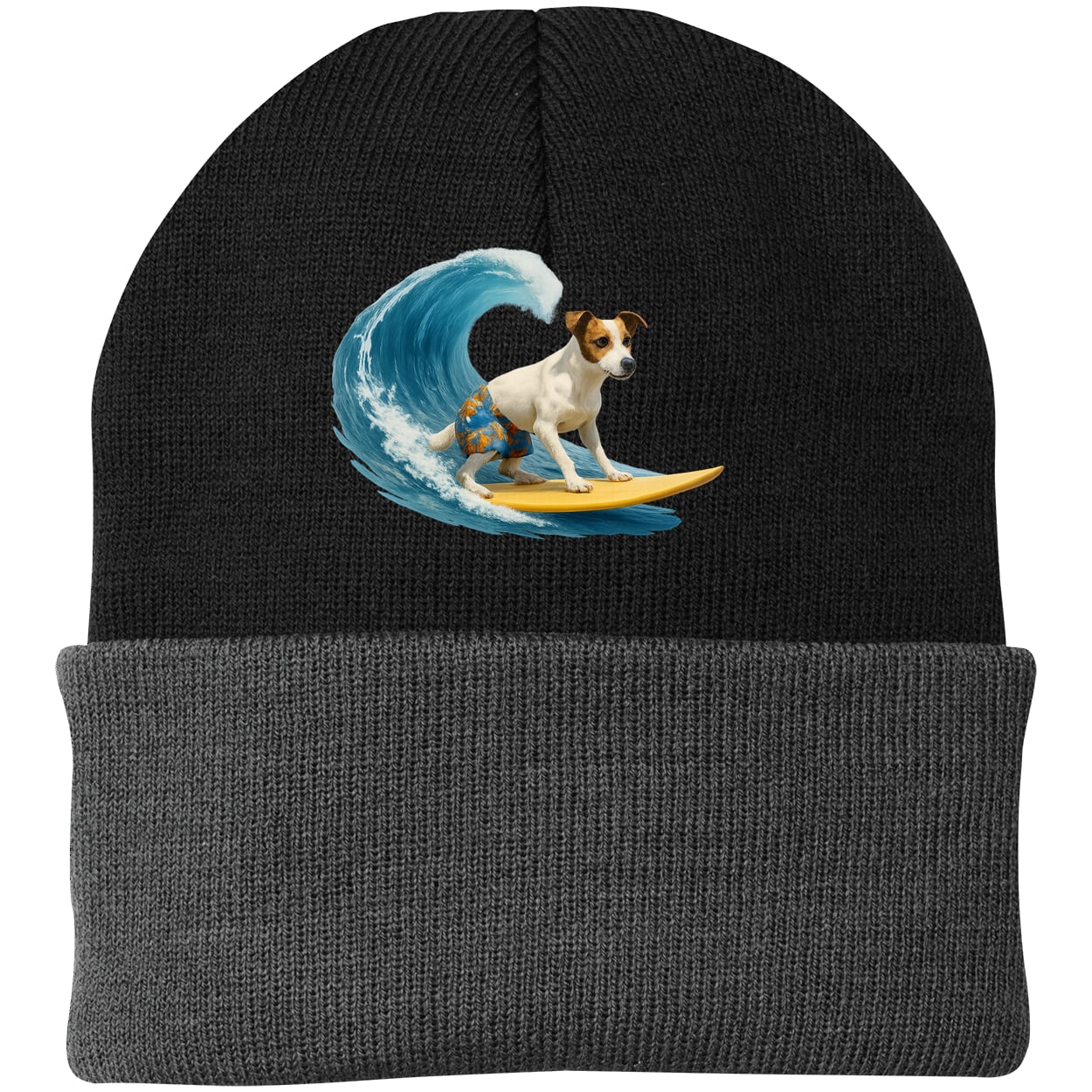 CP90 Port & Company Knit Beanie - Black/Gray