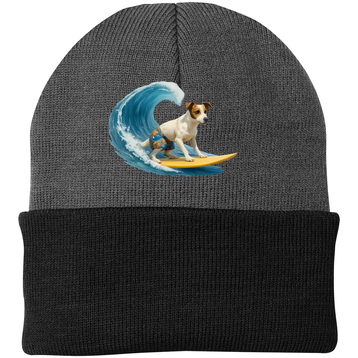 CP90 Port & Company Knit Beanie - Athletic Oxford/Black