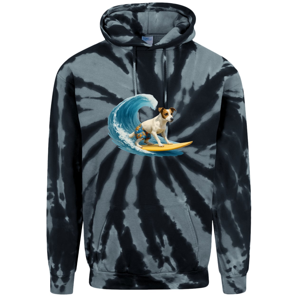PC146 Port & Company Adult Tie-Dye Pullover Hoodie - Black