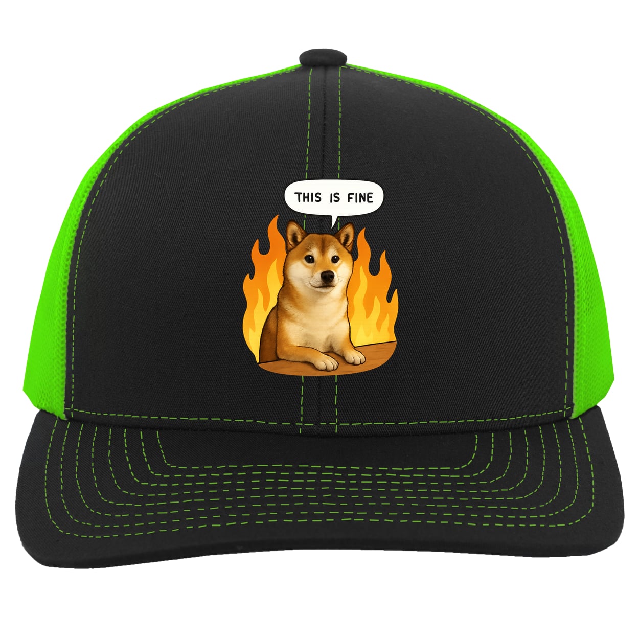 104C Trucker Snap Back - Black/Neon Green