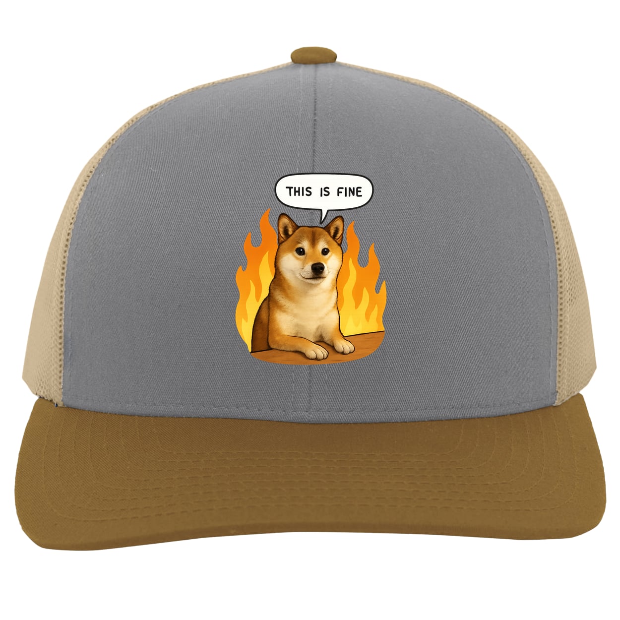 104C Trucker Snap Back - Heather/Beige/Amber