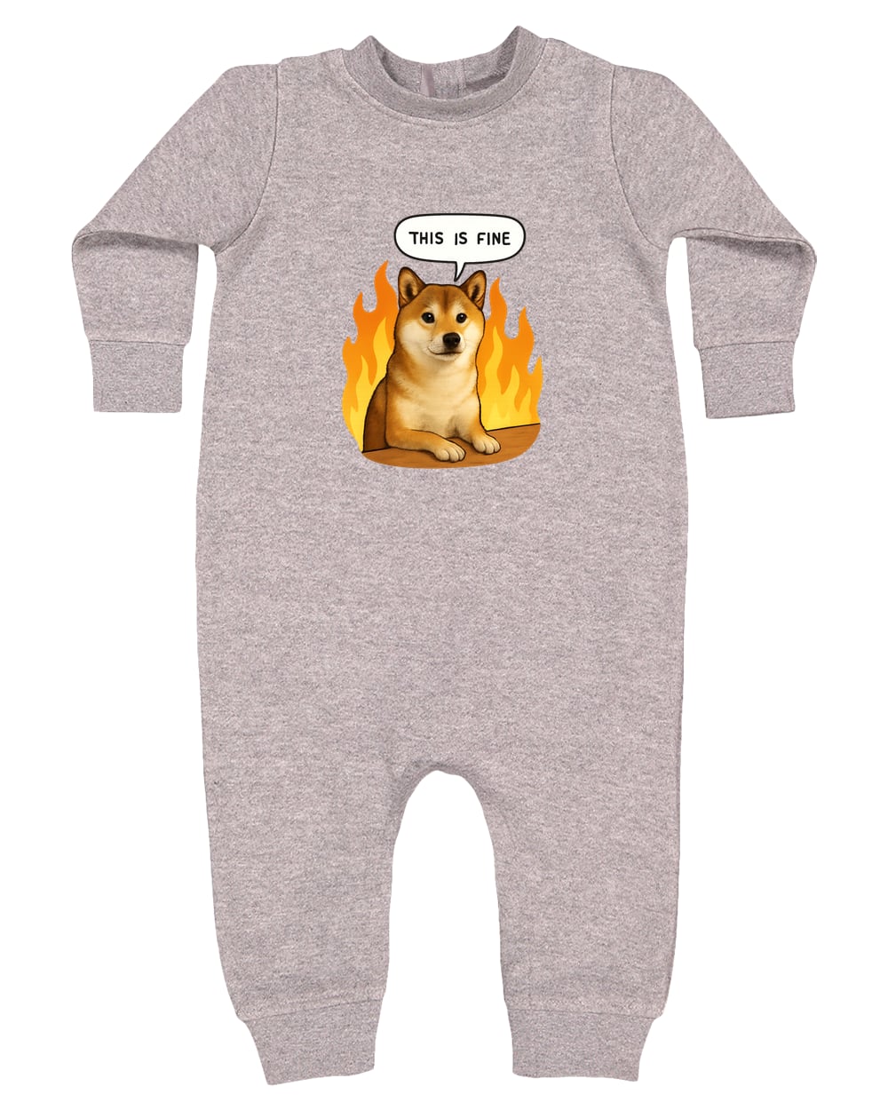 4447 Rabbit Skins Infant Fleece One-Piece Bodysuit - Heather Grey