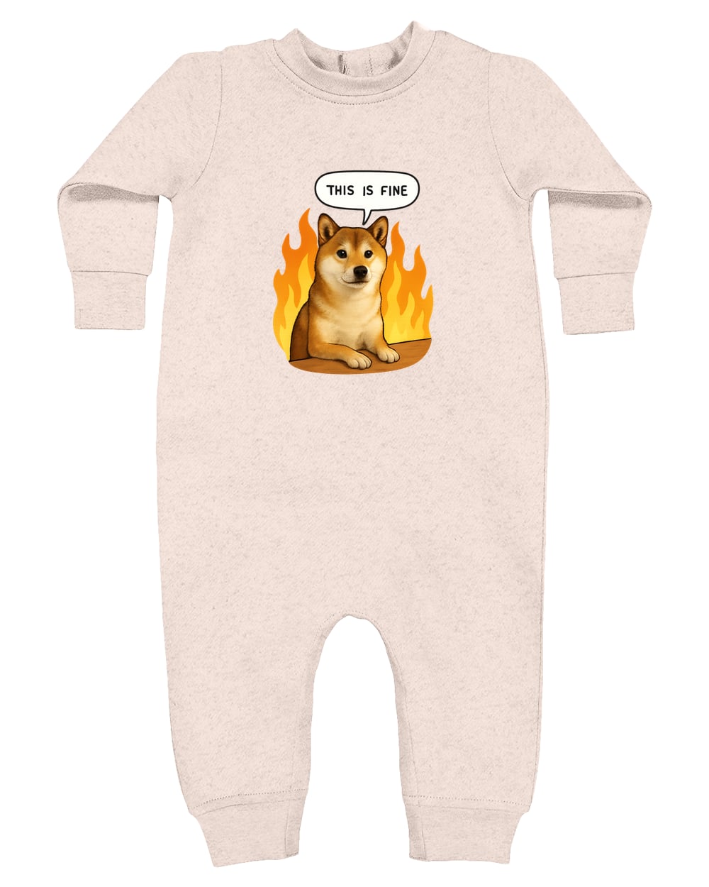 4447 Rabbit Skins Infant Fleece One-Piece Bodysuit - Natural Heather