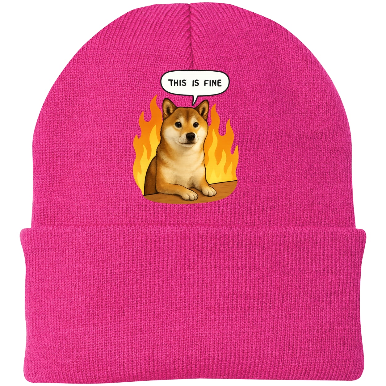 CP90 Port & Company Knit Beanie - Neon Pink