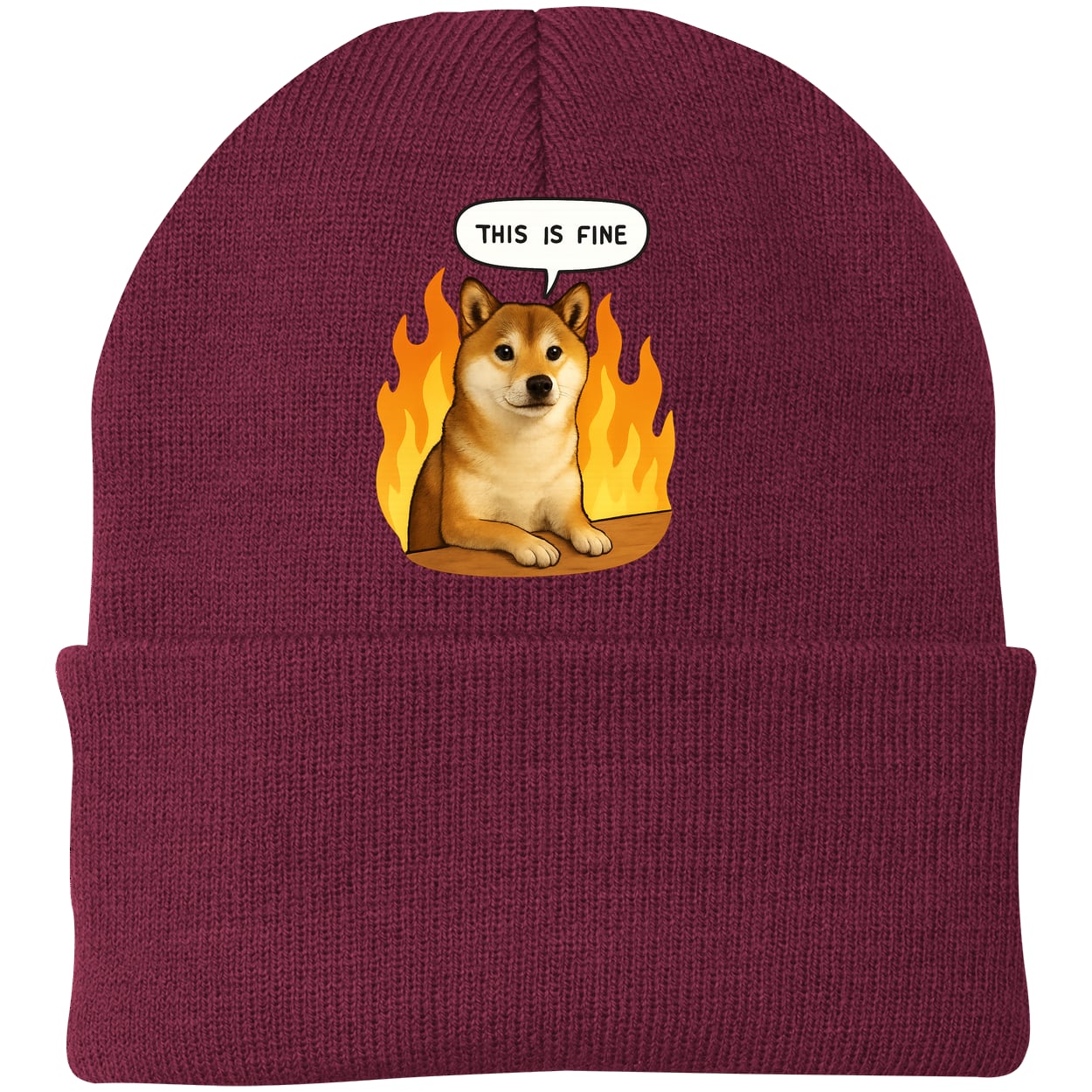 CP90 Port & Company Knit Beanie - Maroon