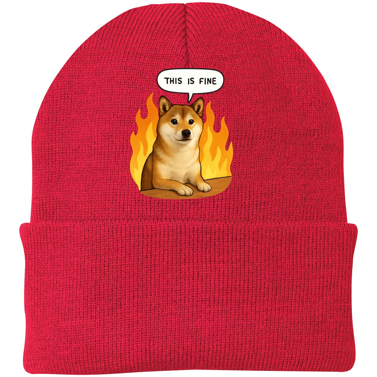 CP90 Port & Company Knit Beanie - Athletic Red