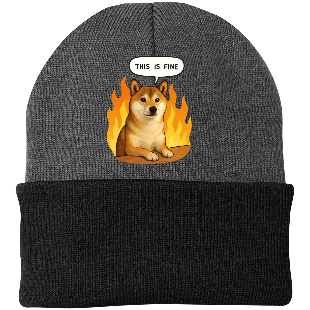 CP90 Port & Company Knit Beanie - Athletic Oxford/Black