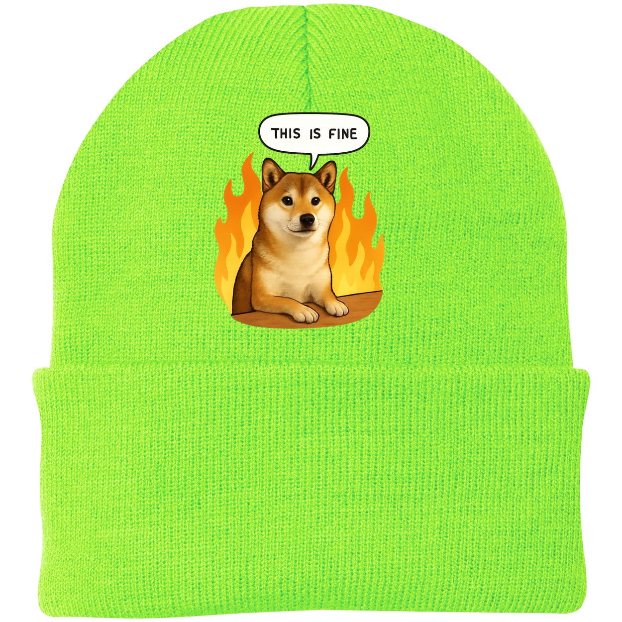 CP90 Port & Company Knit Beanie - Neon Green