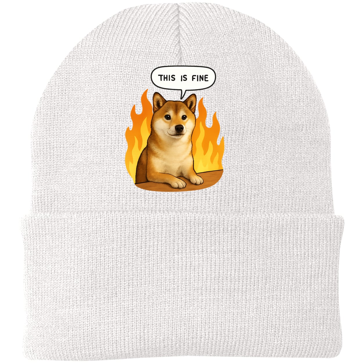 CP90 Port & Company Knit Beanie - White