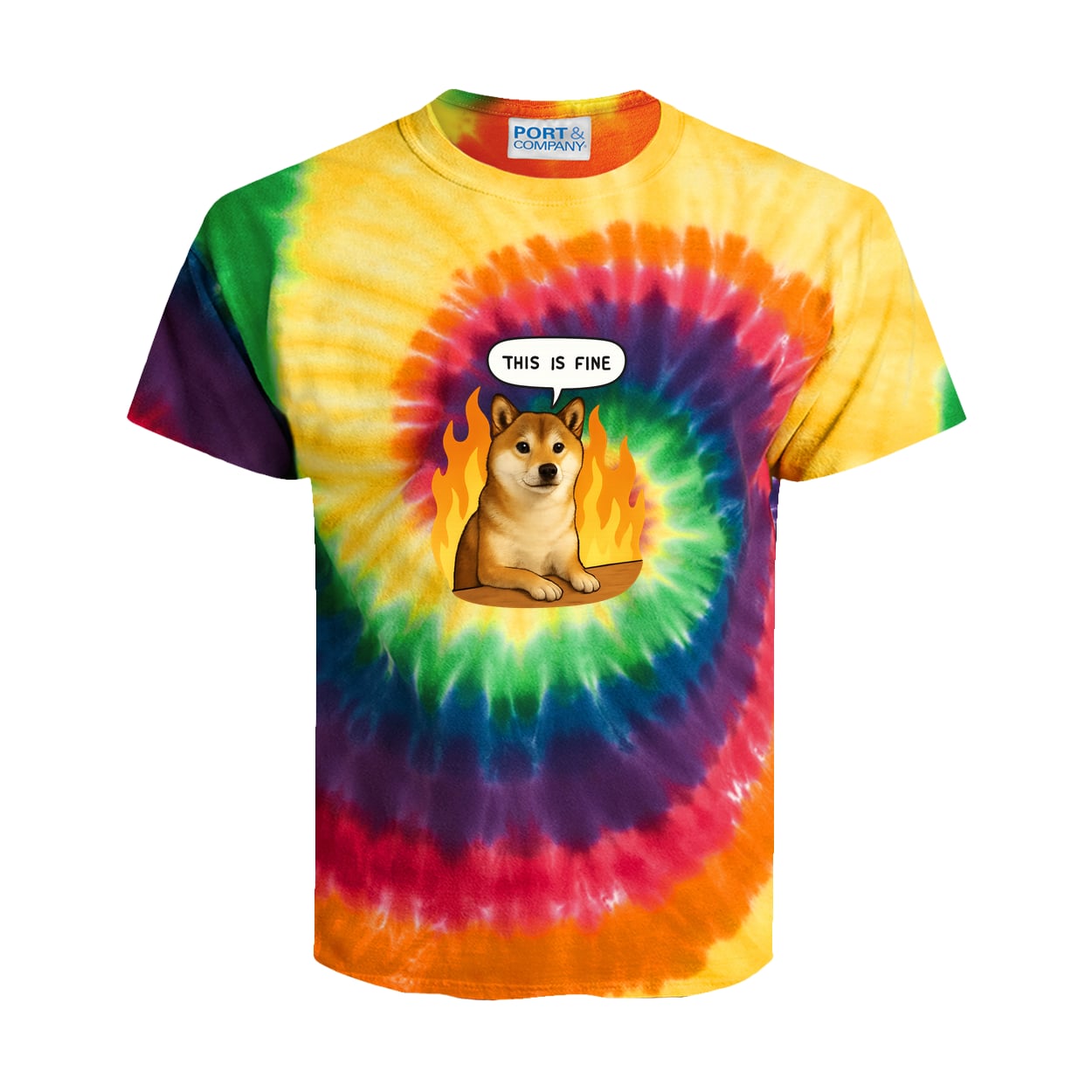 PC147Y Port & Company Kids Tie-Dye Tee - Rainbow