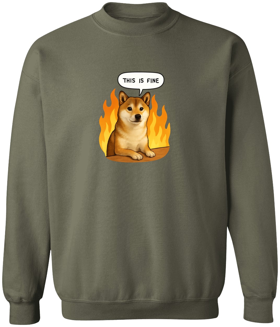 G180 Gildan Crewneck Pullover Sweatshirt - Military Green
