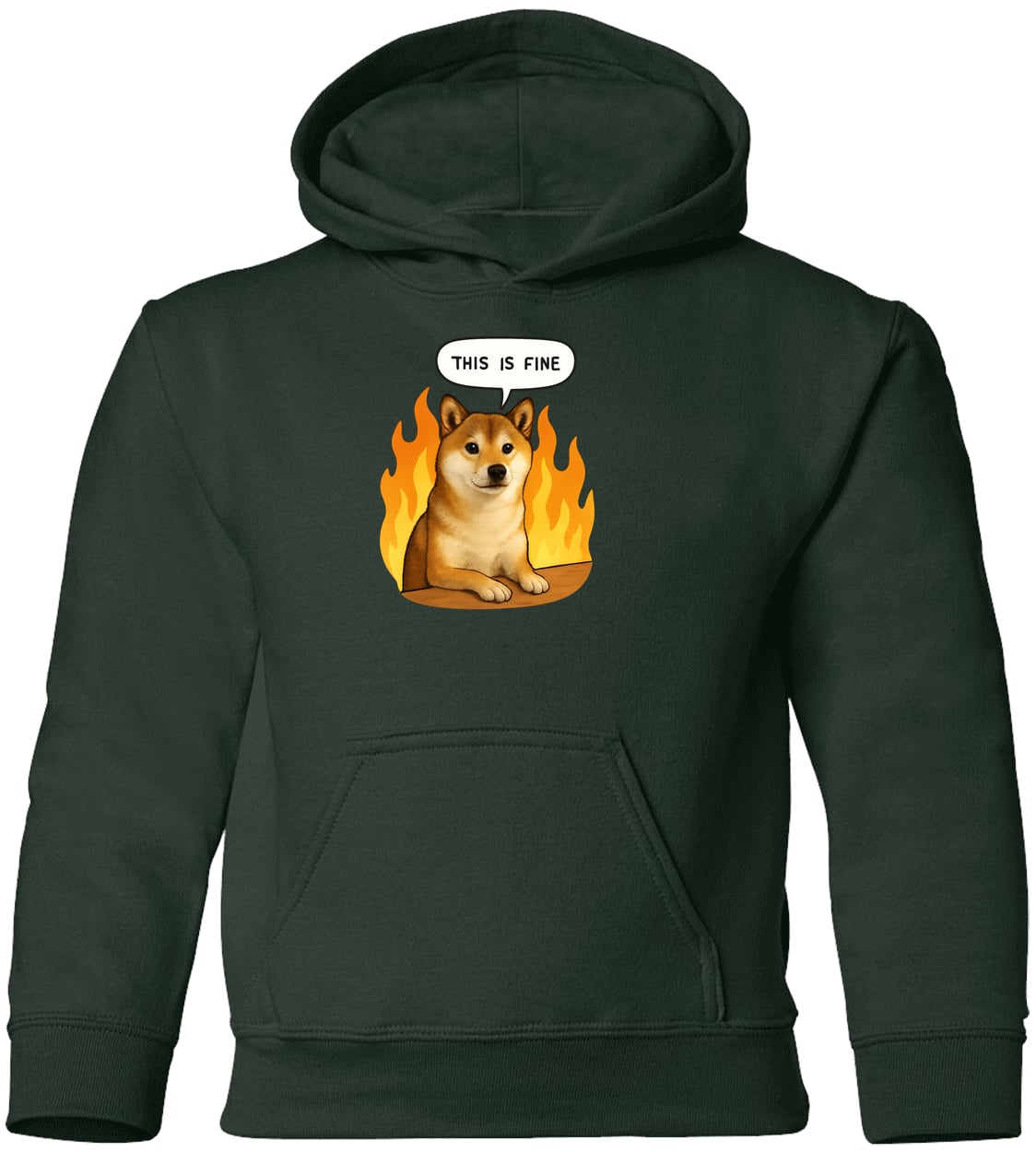 G185B Gildan Youth Pullover Hoodie - Forest Green