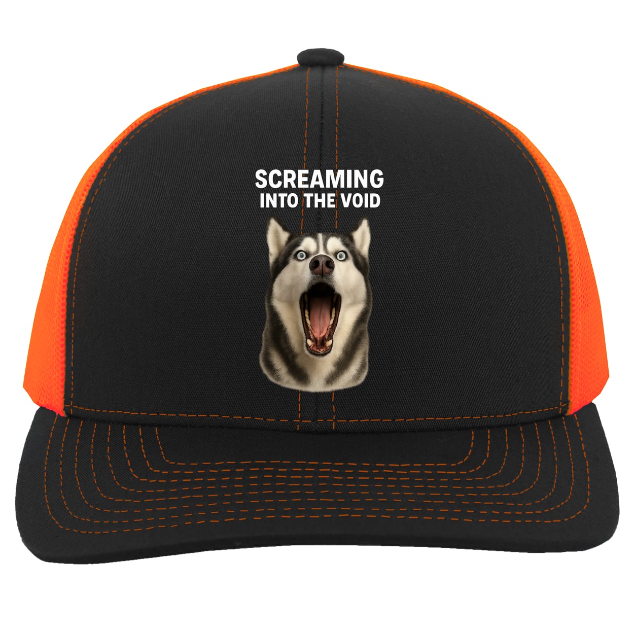 104C Trucker Snap Back - Black/Neon Orange