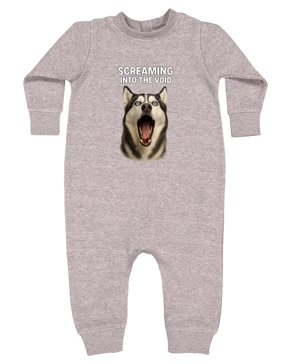 4447 Rabbit Skins Infant Fleece One-Piece Bodysuit - Heather Grey