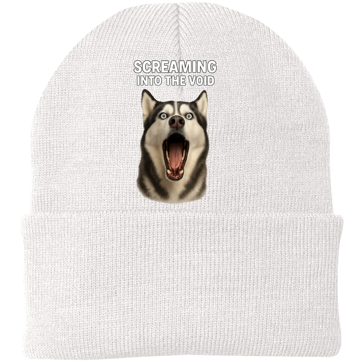 CP90 Port & Company Knit Beanie - White