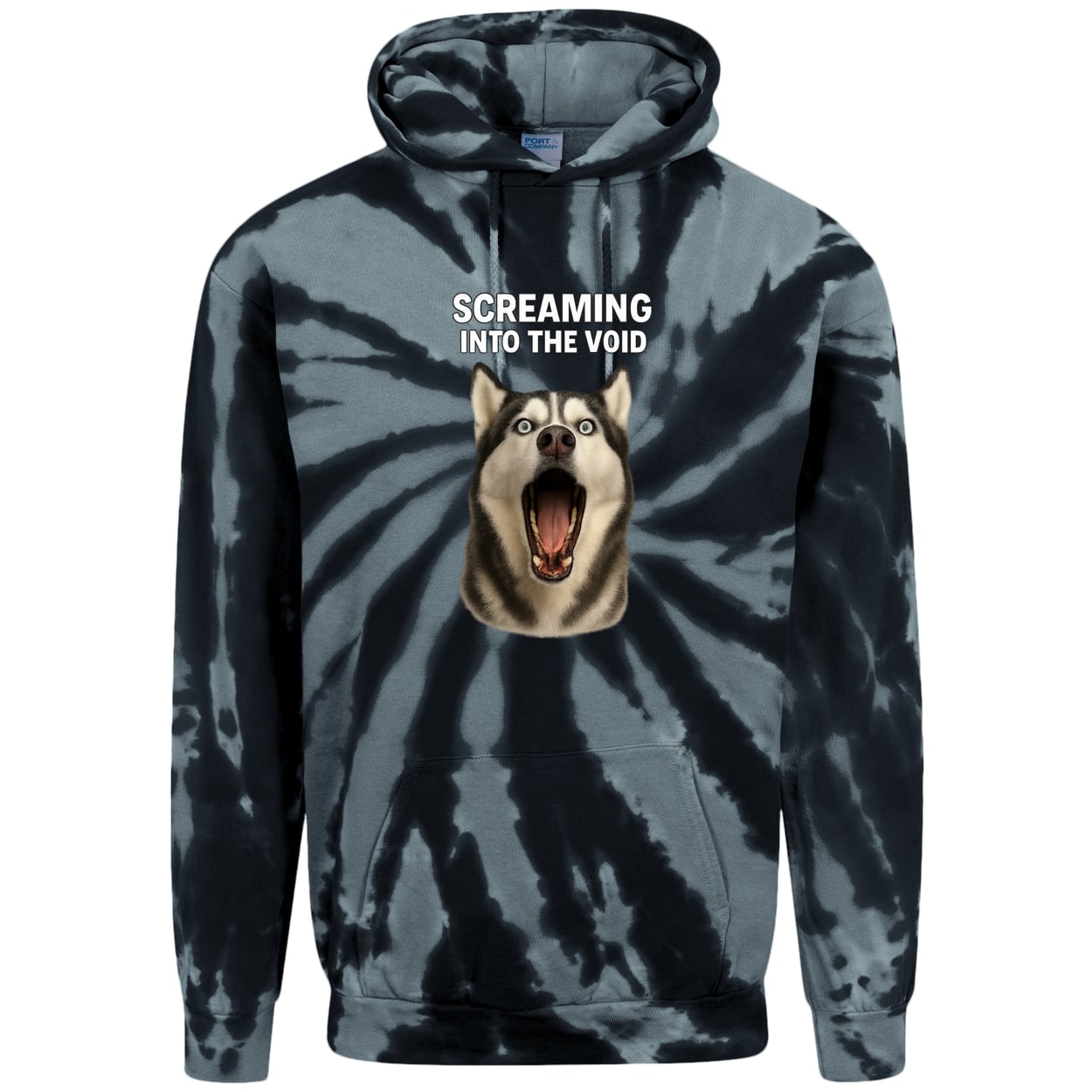 PC146 Port & Company Adult Tie-Dye Pullover Hoodie - Black