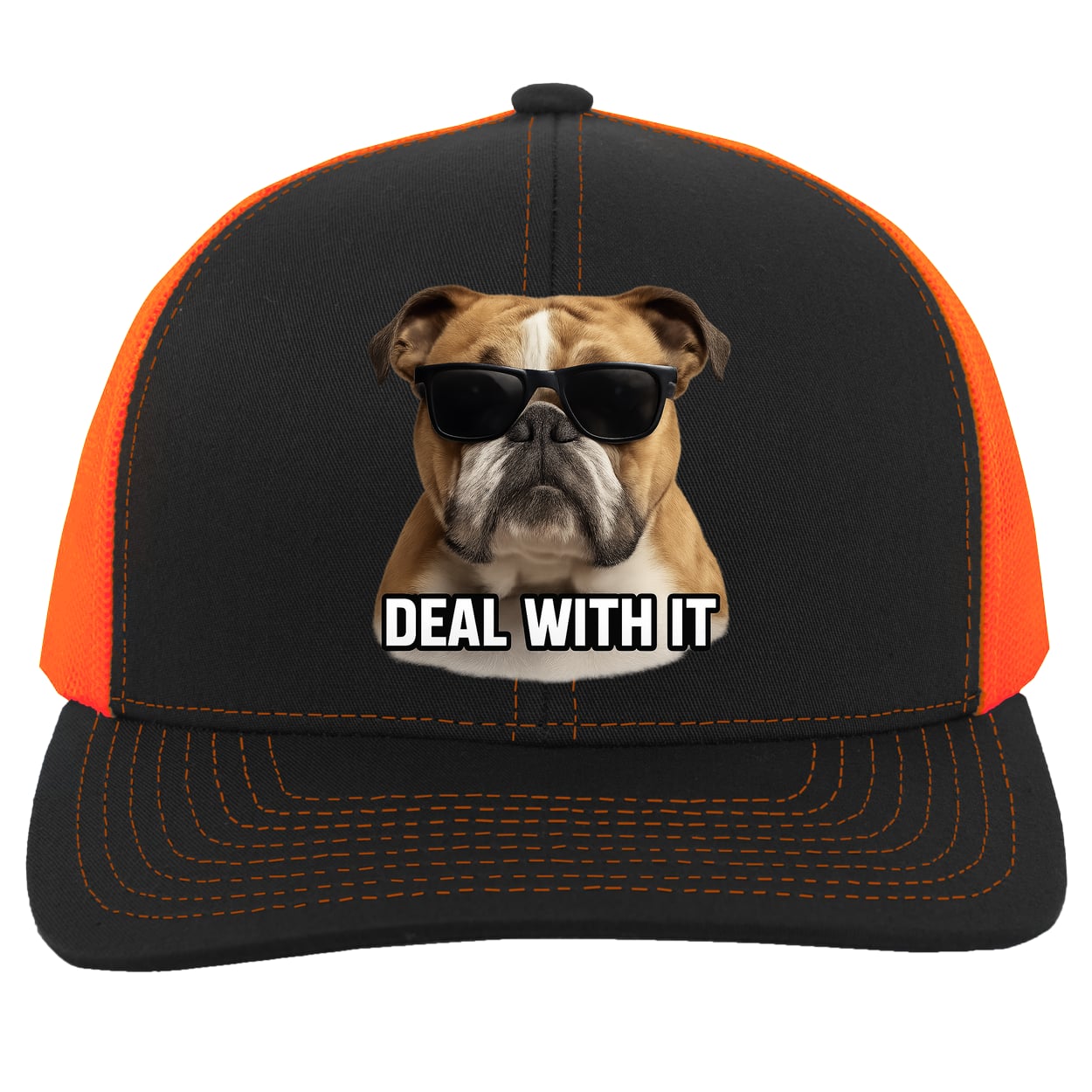 104C Trucker Snap Back - Black/Neon Orange